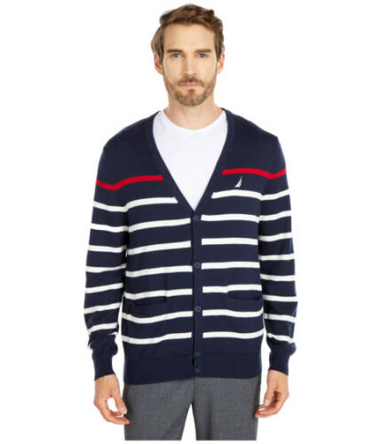 Imbracaminte barbati nautica striped cardigan sweater blue 1