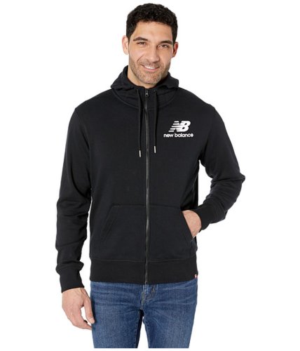 Imbracaminte barbati new balance essentials stacked logo full zip hoodie black
