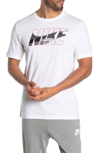 Imbracaminte barbati nike dri-fit camo logo graphic t-shirt white