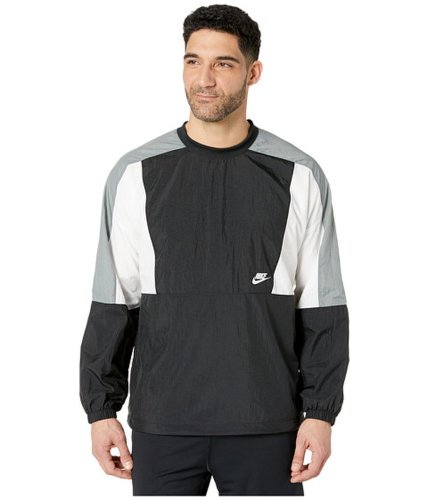 Imbracaminte barbati nike nsw jacket woven crew color block blackwhitesmoke greywhite
