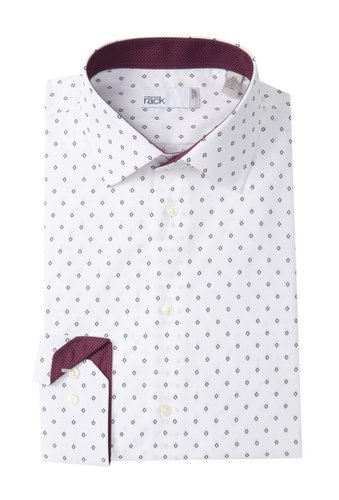 Imbracaminte barbati nordstrom rack neat pattern trim fit dress shirt white- navy oval