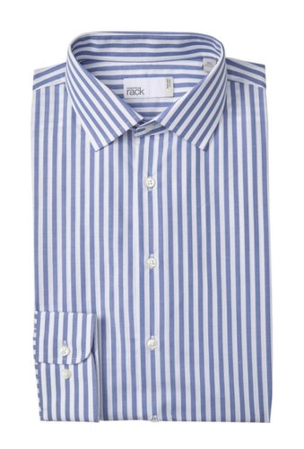 Imbracaminte barbati nordstrom rack striped trim fit dress shirt navy - white prep stripe
