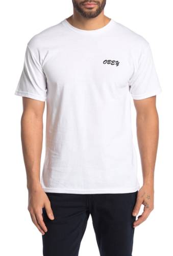Imbracaminte barbati obey soundsystem crew neck t-shirt white