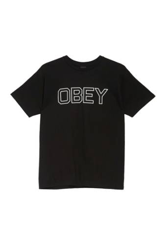 Imbracaminte barbati obey tough logo t-shirt black
