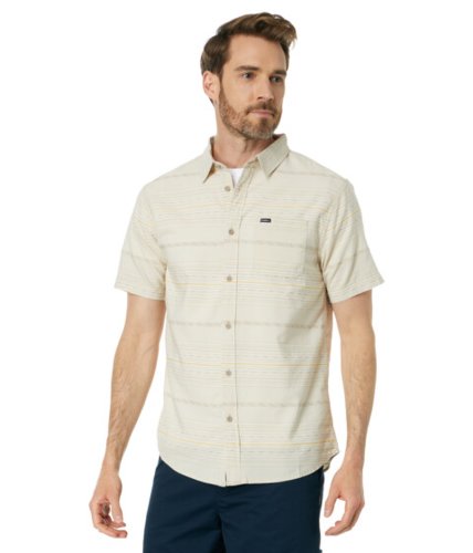 Imbracaminte barbati oneill seafaring stripe standard short sleeve woven shirt light khaki