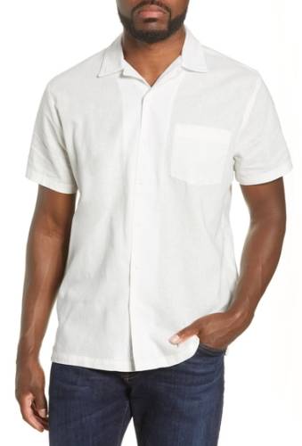 Imbracaminte barbati onia short sleeve button-up linen blend vacation shirt light crea