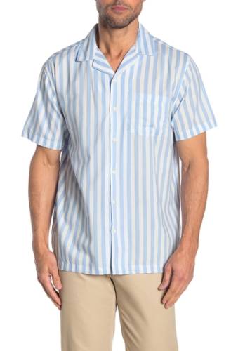 Imbracaminte barbati onia striped short sleeve trim fit shirt powder blue