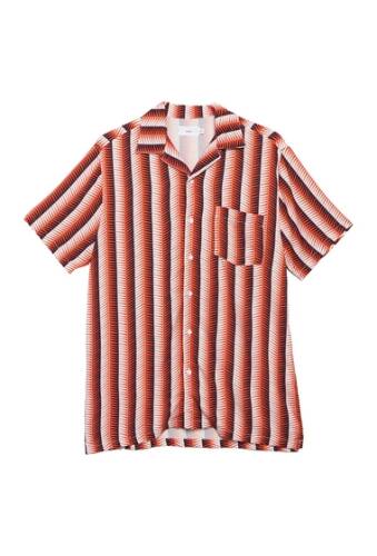 Imbracaminte barbati onia vacation herringbone striped short sleeve shirt lava