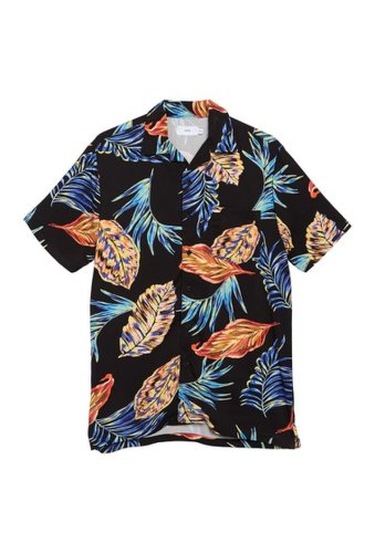 Imbracaminte barbati onia vacation short sleeve hawaiian shirt black