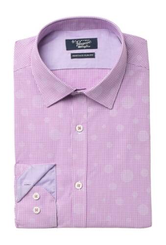Imbracaminte barbati original penguin circle micro check slim fit dress shirt medium purple check