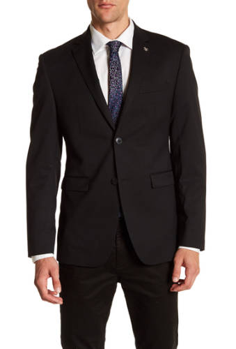 Imbracaminte barbati original penguin woven two button notch lapel suit separate jacket black solid twill