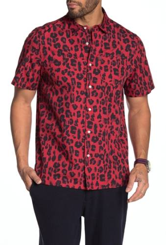 Imbracaminte barbati ovadia and sons leopard relaxed fit shirt red