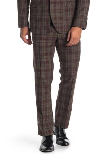 Imbracaminte barbati paisley gray downing olivered plaid slim fit suit pants olive red