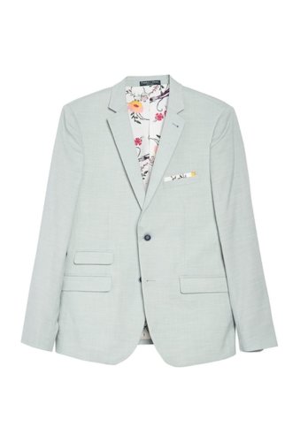 Imbracaminte barbati paisley gray mint skinny fit two button notch collar jacket mint