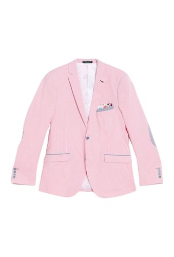 Imbracaminte barbati paisley gray pink seersucker two button notch collar jacket pinkwhite