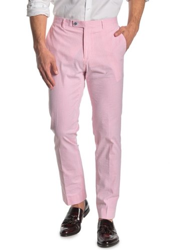 Imbracaminte barbati paisley gray seersucker slim fit pants pinkwhite