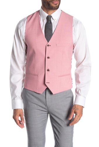 Imbracaminte barbati paisley gray skinny fit vest pink