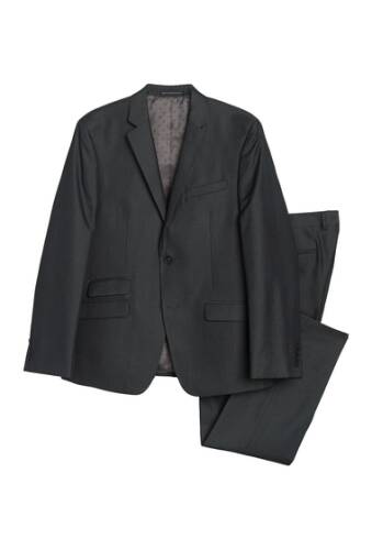 Imbracaminte barbati perry ellis charcoal twill two button notch lapel suit charcoal twill