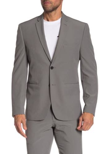 Imbracaminte barbati perry ellis grey solid two button notch lapel very slim fit performance tech suit separates jacket medium grey solid
