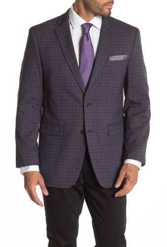 Imbracaminte barbati perry ellis purple plaid slim fit suit separates jacket dark purple plaid