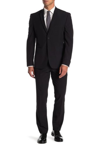 Imbracaminte barbati perry ellis solid very slim fit performance tech 2-piece suit black solid