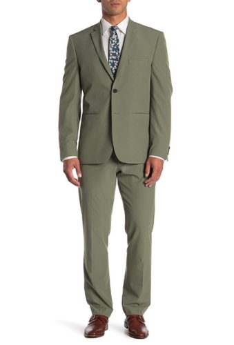 Imbracaminte barbati perry ellis solid very slim fit performance tech 2-piece suit light green solid