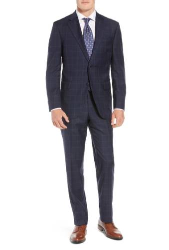 Imbracaminte barbati peter millar flynn classic fit windowpane wool suit navy