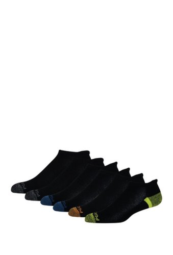 Imbracaminte barbati pga tour no show heel pad socks - pack of 6 asstd black w grey blue or lime gn