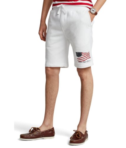 Imbracaminte barbati polo ralph lauren 95quot american flag fleece shorts white