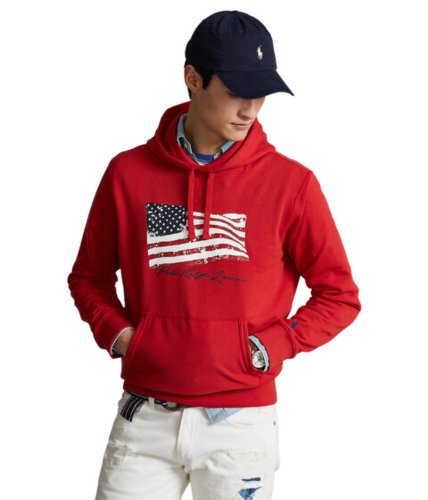 Imbracaminte barbati polo ralph lauren american flag fleece hoodie red