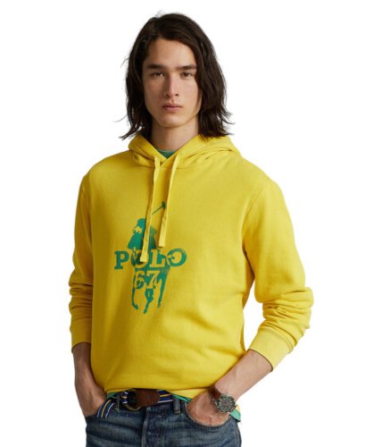 Imbracaminte barbati polo ralph lauren big pony logo fleece hoodie coastal yellow
