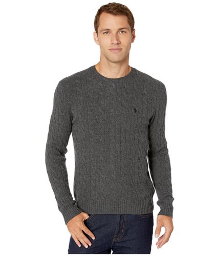 Imbracaminte barbati polo ralph lauren cable wool-cashmere sweater dark charcoal heather