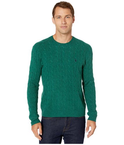 Imbracaminte barbati polo ralph lauren cable wool-cashmere sweater trader green heather