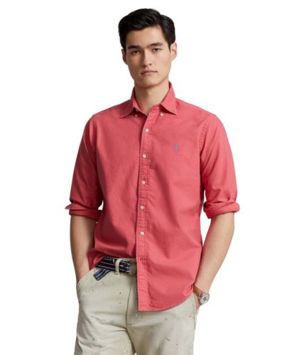 Imbracaminte barbati polo ralph lauren classic fit long sleeve garment dyed oxford shirt red sky