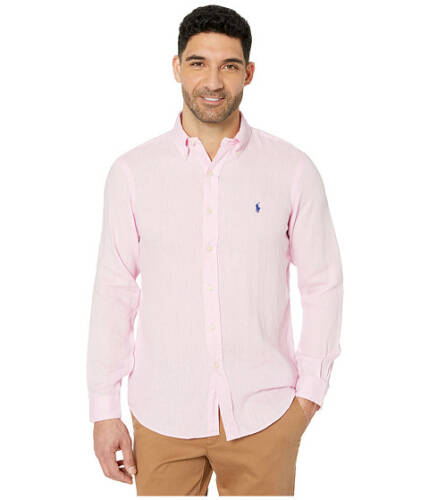 Imbracaminte barbati polo ralph lauren classic fit long sleeve linen shirt carmel pink