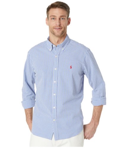 Imbracaminte barbati polo ralph lauren classic fit seersucker shirt blue 2