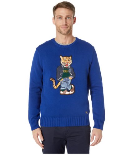 Imbracaminte barbati polo ralph lauren cotton crew neck sweater blue