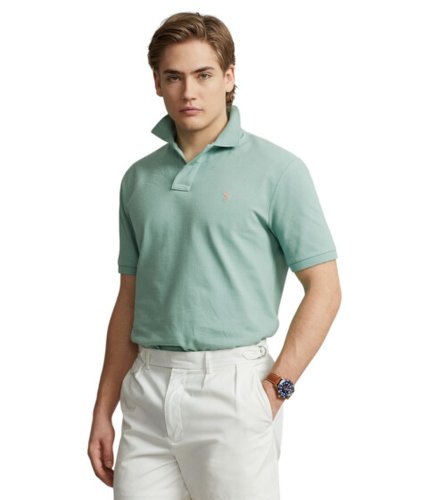 Imbracaminte barbati polo ralph lauren custom slim fit mesh polo shirt essex green
