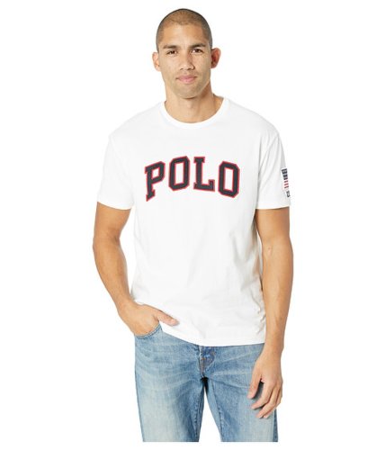 Imbracaminte barbati polo ralph lauren graphic crew neck t-shirt white