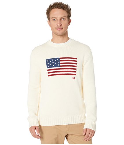 Imbracaminte barbati polo ralph lauren icon flag sweater cream