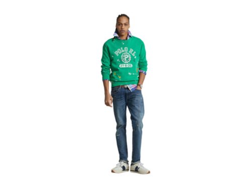 Imbracaminte barbati polo ralph lauren logo fleece sweatshirt cruise green