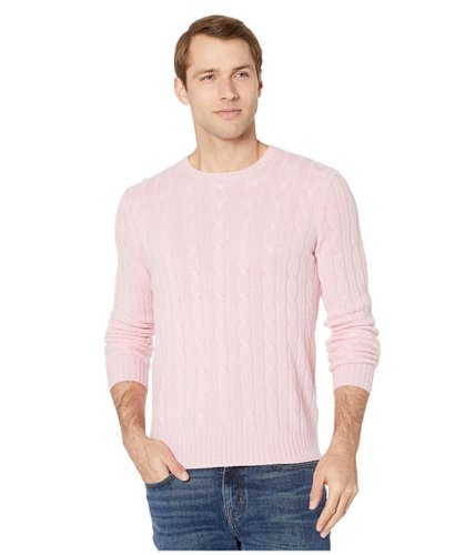 Imbracaminte barbati polo ralph lauren long sleeve cable cashmere sweater carmel pink