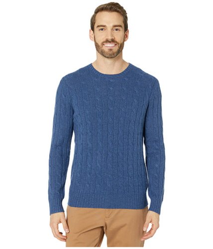 Imbracaminte barbati polo ralph lauren long sleeve cable cashmere sweater rustic navy heather