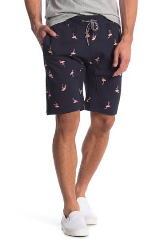 Imbracaminte barbati public opinion flamingo print knit shorts navy flamingos