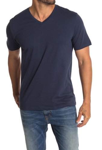 Imbracaminte barbati public opinion short sleeve v-neck t-shirt navy iris