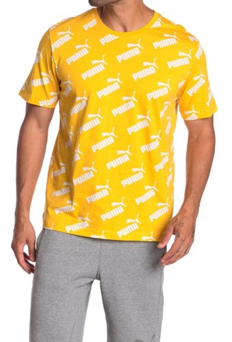 Imbracaminte barbati puma amplified logo print t-shirt yellow