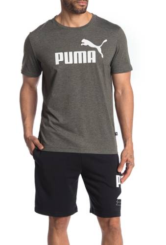 Imbracaminte barbati puma essentials heather brand logo t-shirt forest night heather