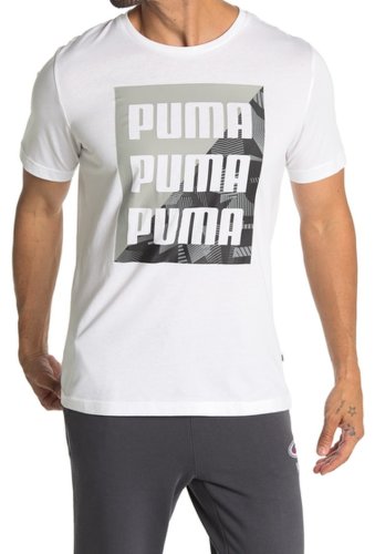 Imbracaminte barbati puma summer logo graphic t-shirt white