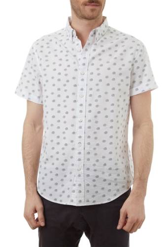 Imbracaminte barbati px mini floral printed regular fit shirt cream