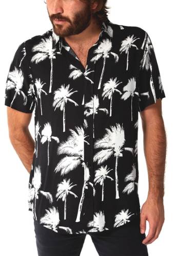 Imbracaminte barbati px palm printed regular fit shirt black